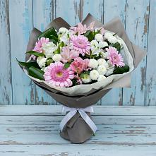 Букет цветов из:  Герберы, Альстромерии и Хризантемы в Тоннельном