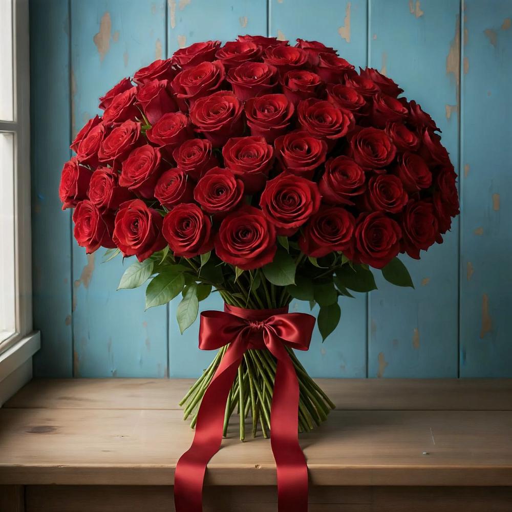 Букет Красные розы Блэк Меджик в Тоннельном