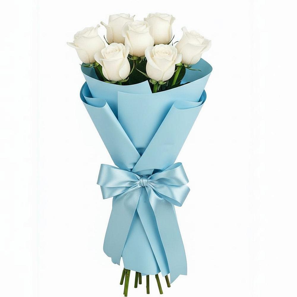 Букет 7 белых роз Проуд в Тоннельном