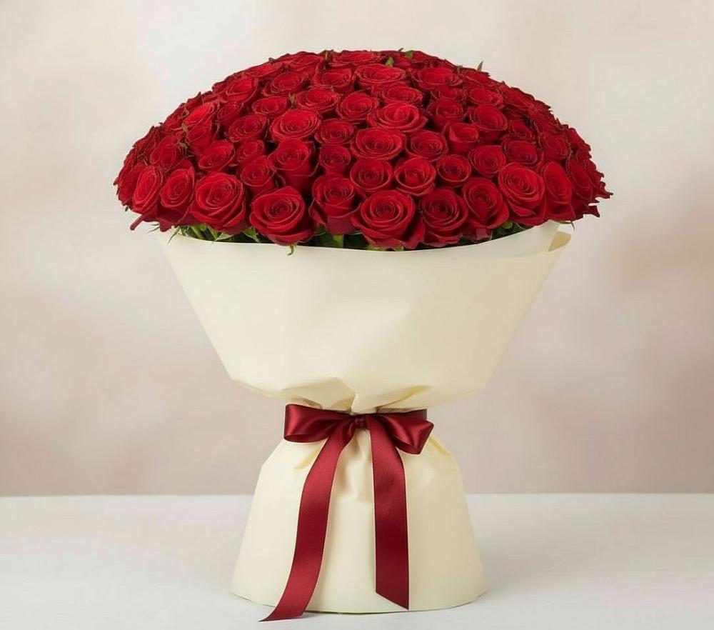 Букет 101 Красная роза Милано в Тоннельном