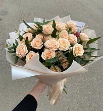 Букет Кремовые розы Латте #REPLACE_PRED# Тоннельном