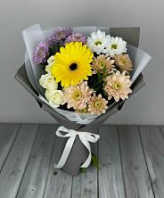 Букет цветов из:  Розы, Герберы и Хризантемы в Тоннельном
