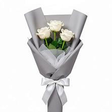 Букет 3 белые розы в Тоннельном