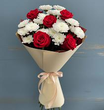 Букет цветов из:  Розы и Хризантемы в Тоннельном