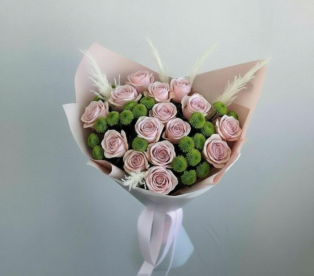 Букет цветов из: Розы и Хризантемы в Тоннельном