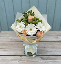 Букет цветов из:  Герберы, Розы и Хризантемы в Тоннельном