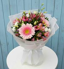 Букет цветов из:  Герберы, Альстромерии и Лизиантусы в Тоннельном