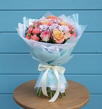 Букет цветов из:  Хризантемы и Розы в Тоннельном