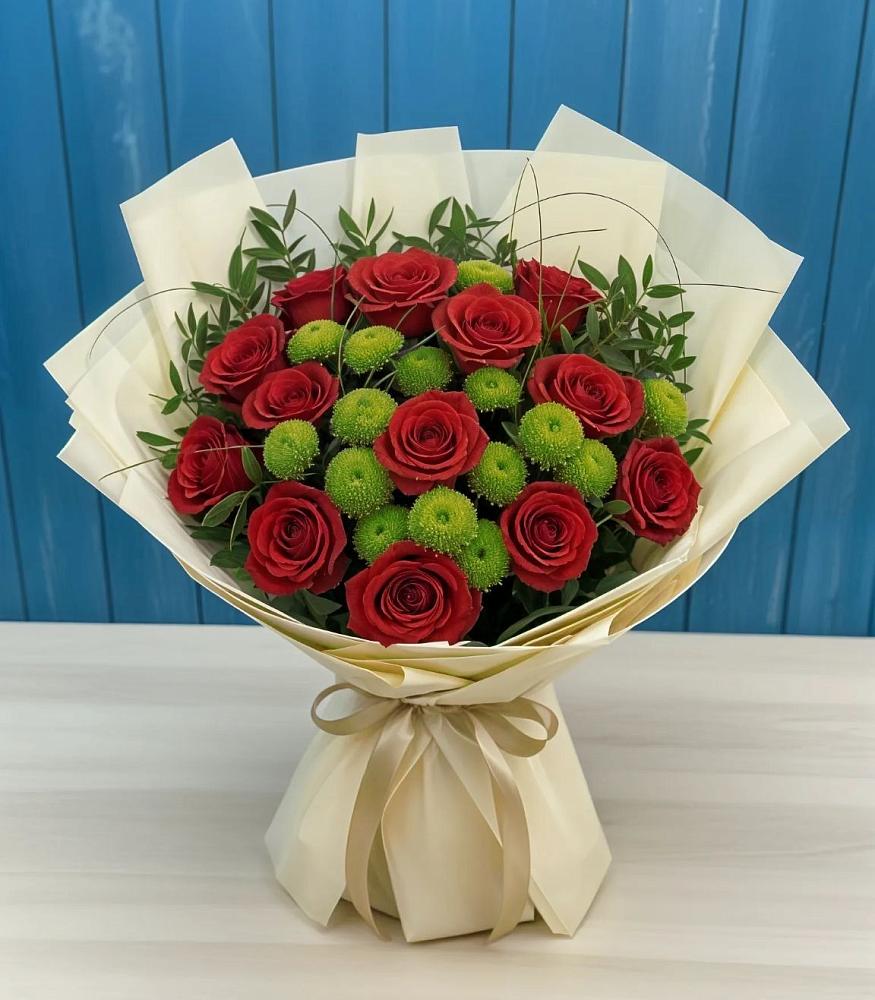 Букет цветов из: Розы и Хризантемы в Тоннельном