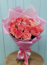 Букет 15 Розовых роз Равель в Тоннельном