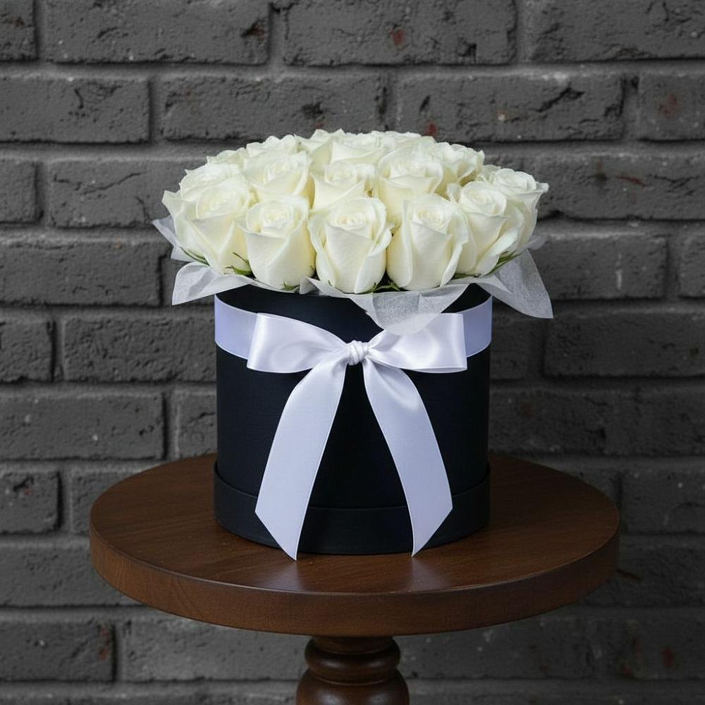 Цветочная композиция из Розы в шляпной коробке в Тоннельном