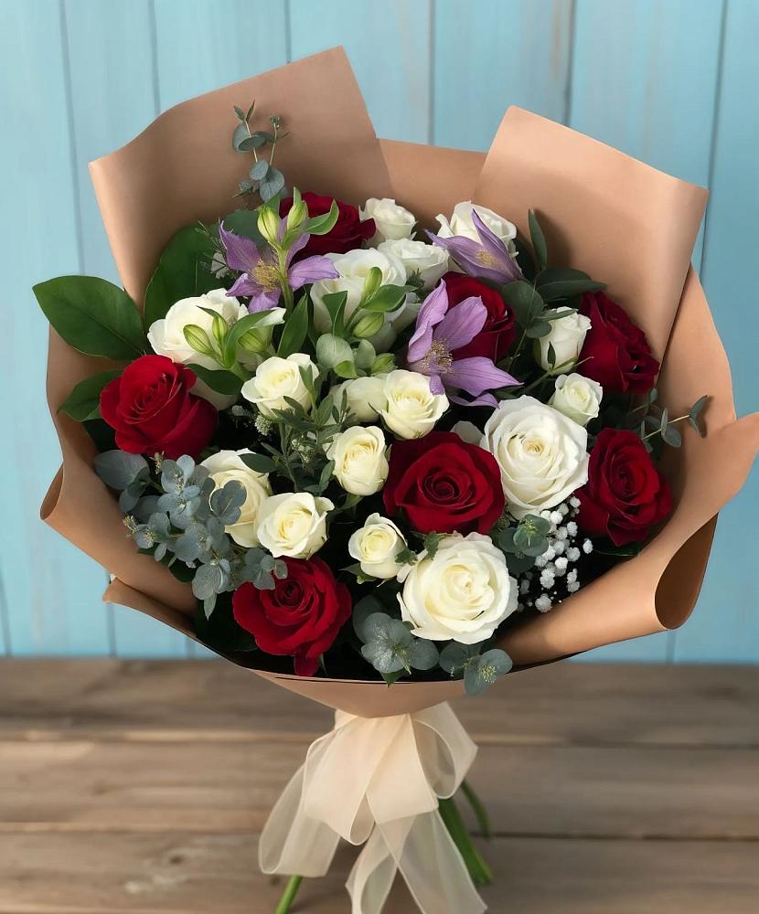 Букет цветов из: Розы и Альстромерии в Тоннельном